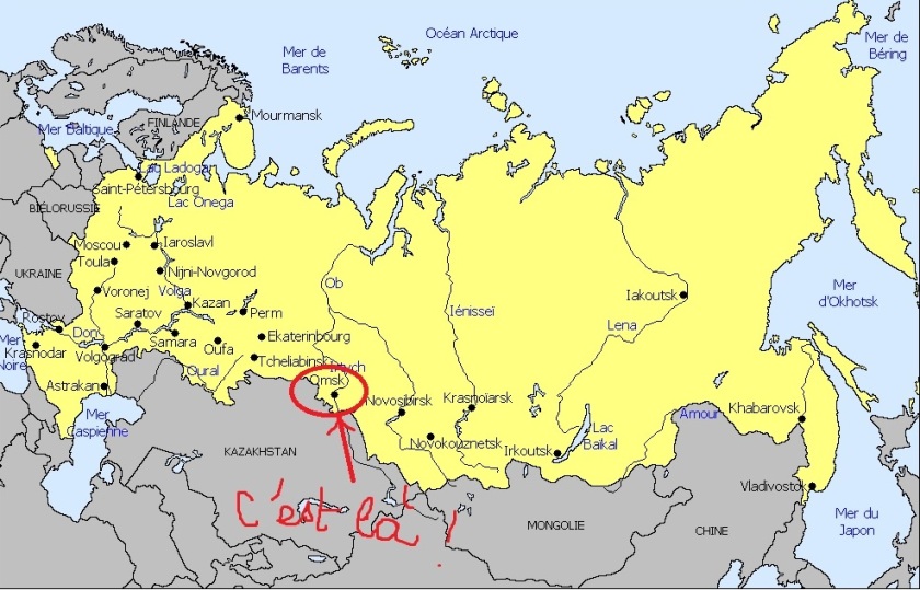 carte de russie avec les villes